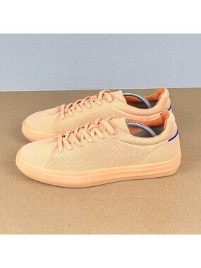 Rothy's Lace Up Sneakers Womens 9 Peach (Light Orange) Breathable Low Top